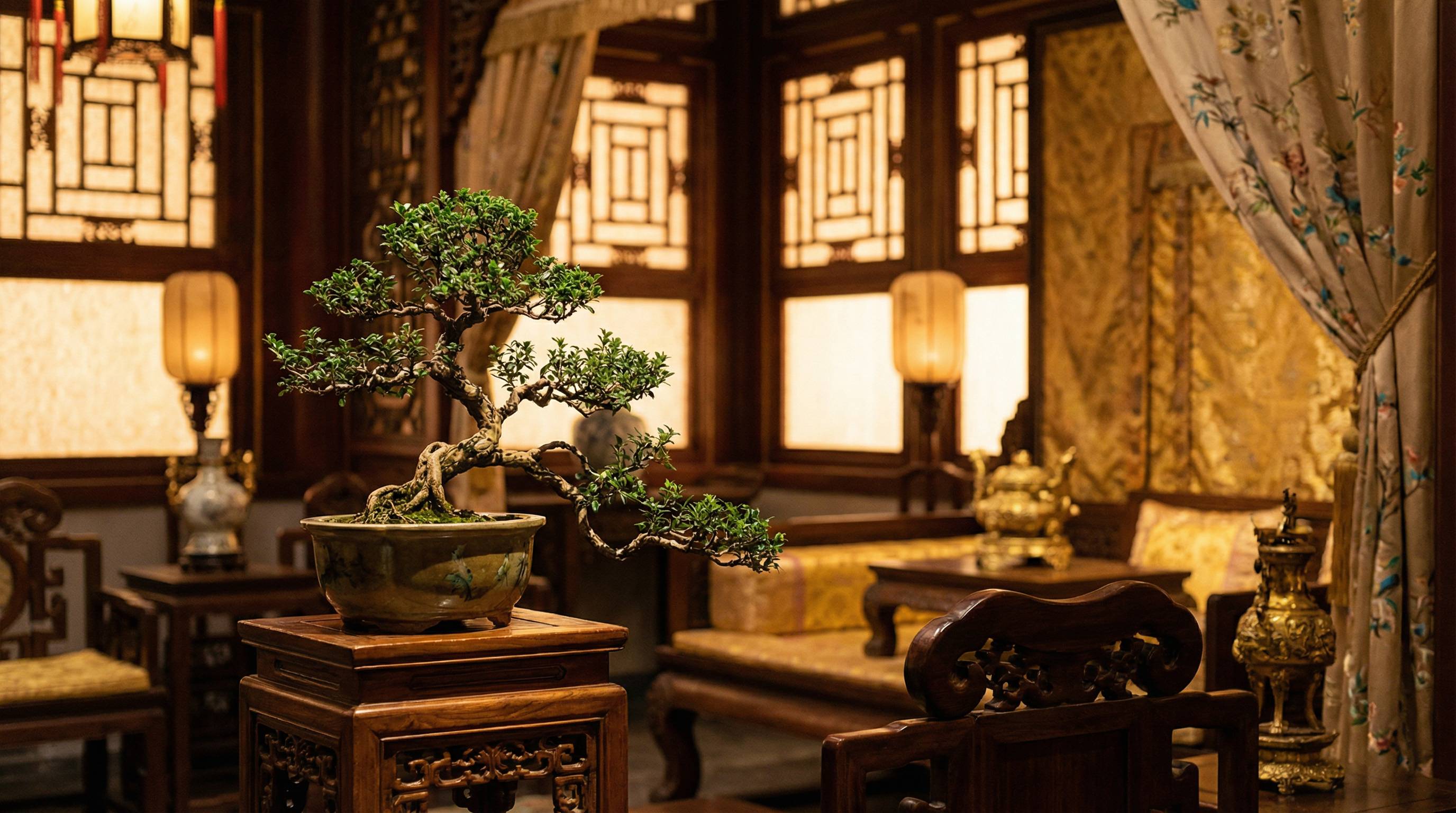 高清动漫植物视频 - 古典盆景艺术视频